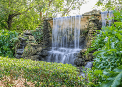 Waterfall in the front of the community